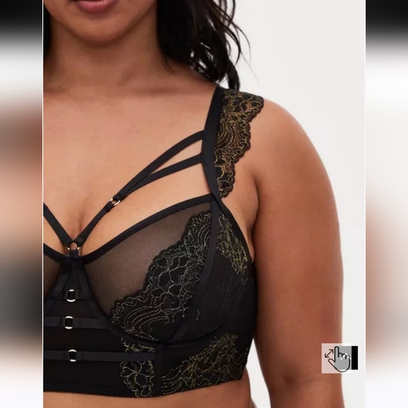 Torrid Strappy Lurex Lace Underwire Bra - Picture 7 of 7